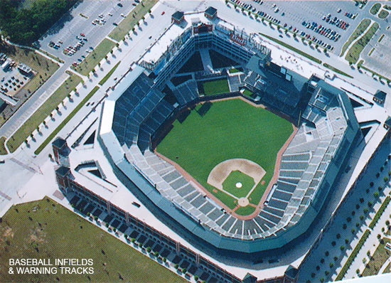 baseball infields and warning tracks